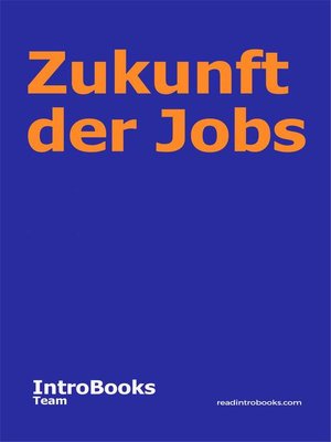 cover image of Zukunft der Jobs